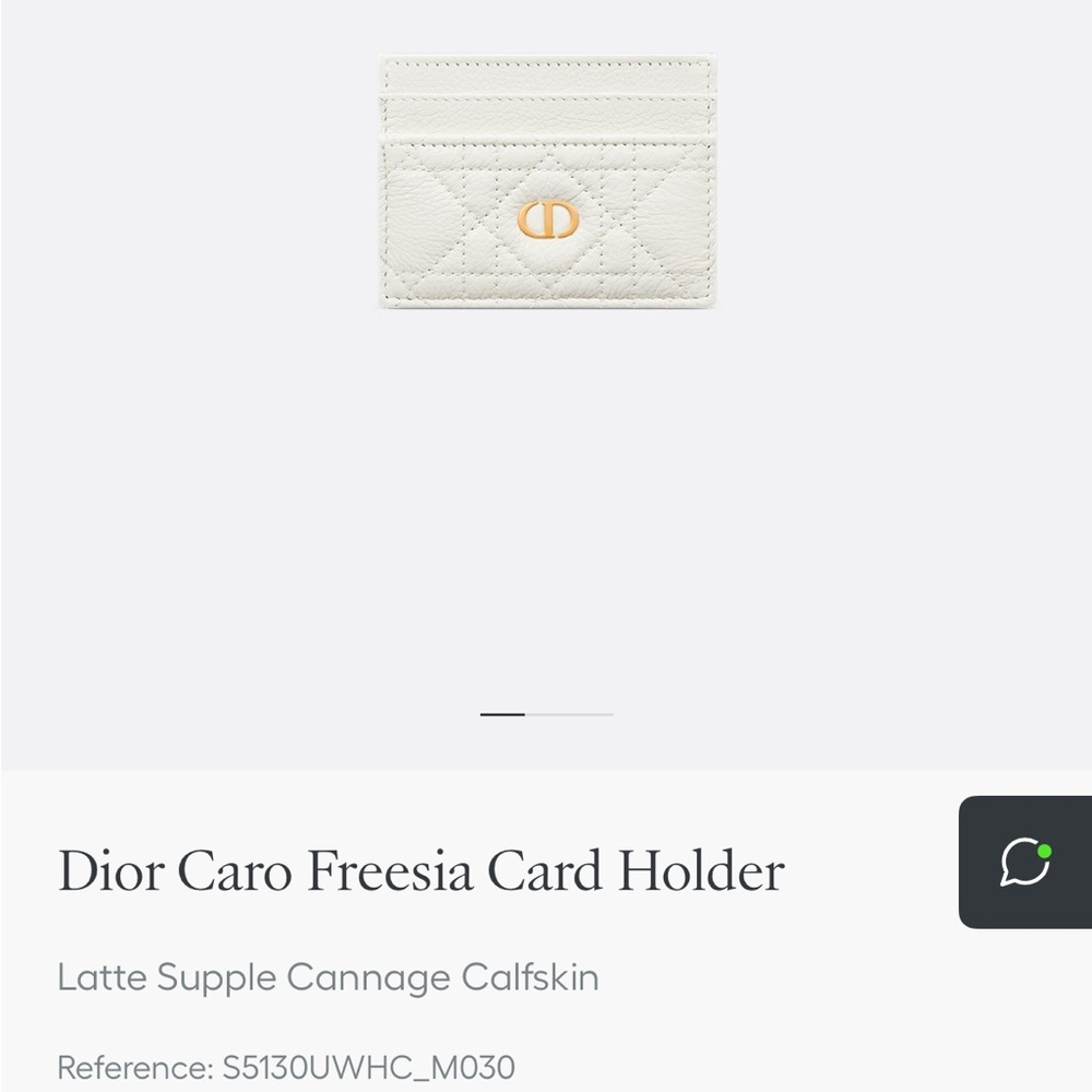 Dior Quilted Card Holder in Cream - Picture 4 of 4